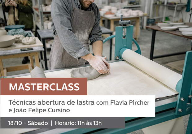 18/10 - 11h às 13h | MASTERCLASS: TÉCNICAS ABERTURA DE LASTRA - FLAVIA PIRCHER E JOÃO FELIPE CURSINO